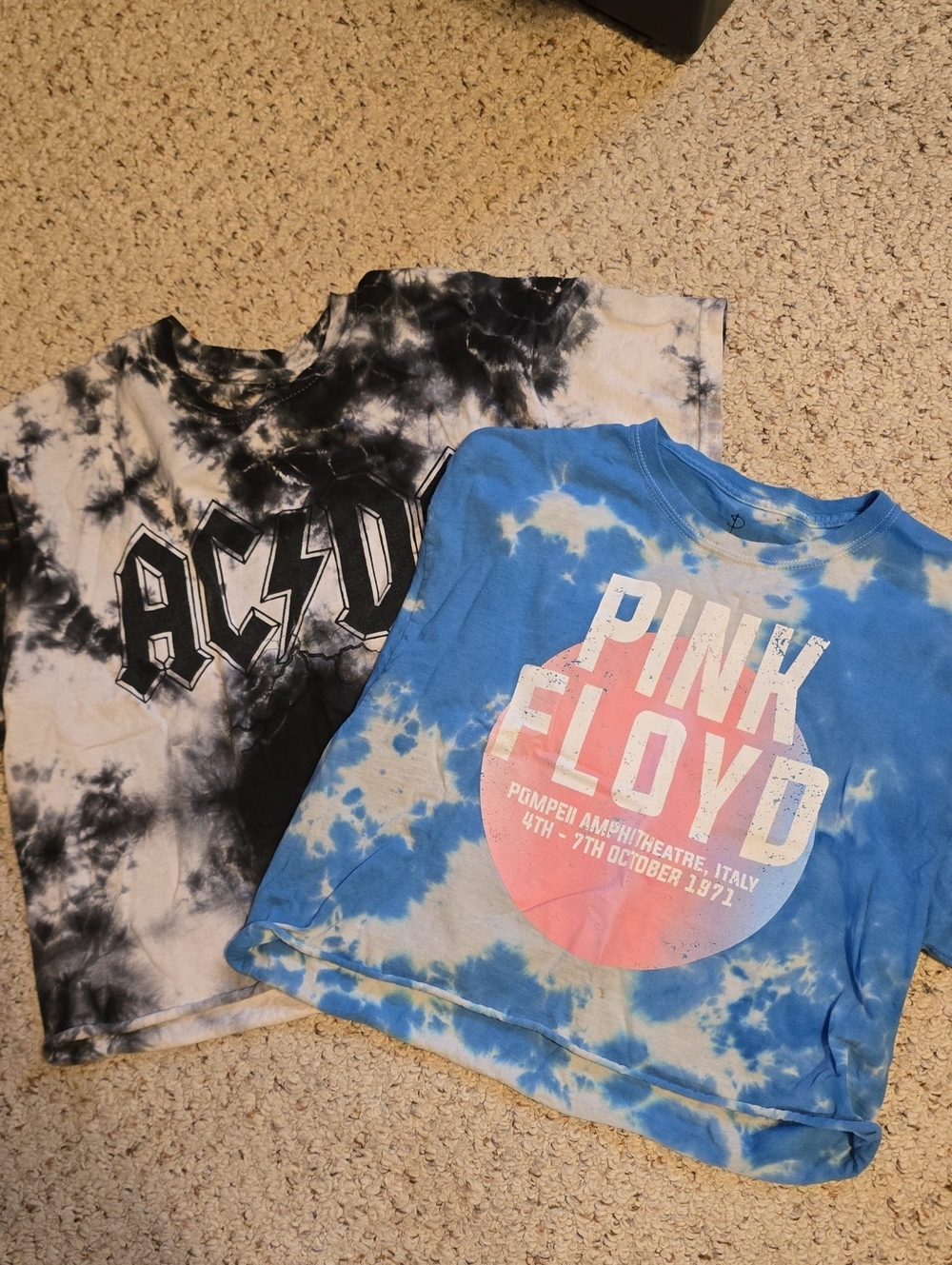 Pink Floyd And ACDC Cropped Tees
